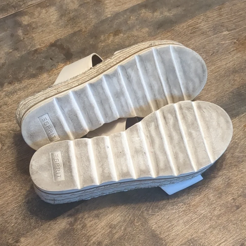 Esprit Cream Espadrille Platform Slide Sandals Size 9